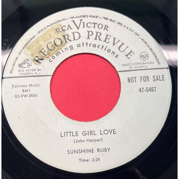 Sunshine Ruby Little Girl Love / Too Old For Toys 45 Vinyl 50s Country Promo - Picture 2 of 6
